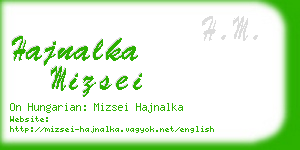 hajnalka mizsei business card